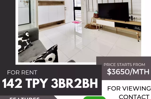 House Rent • Marine Parade • 142 Lorong 2 Toa Payoh • S$3650 • 3-Room (2 BR) • 915ft² / 85m²