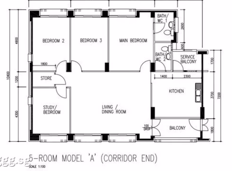 House Rent • Newton • 113 Whampoa Road • S$4600 • 5-Room (4 BR) • 1410ft² / 130m² Photo