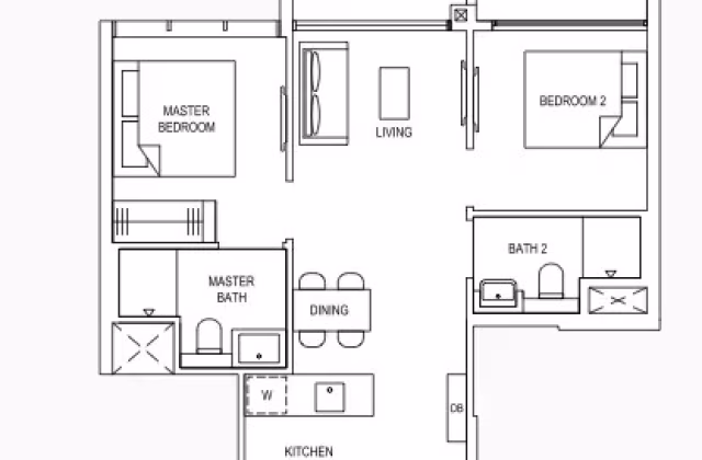 House Rent • Singapore River •  The Florence Residences • S$3700 • Apartment • 667ft² / 61m²