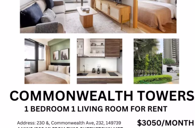 House Rent • Choa Chu Kang •  Commonwealth Towers • S$3050 • Condo • 474ft² / 44m²