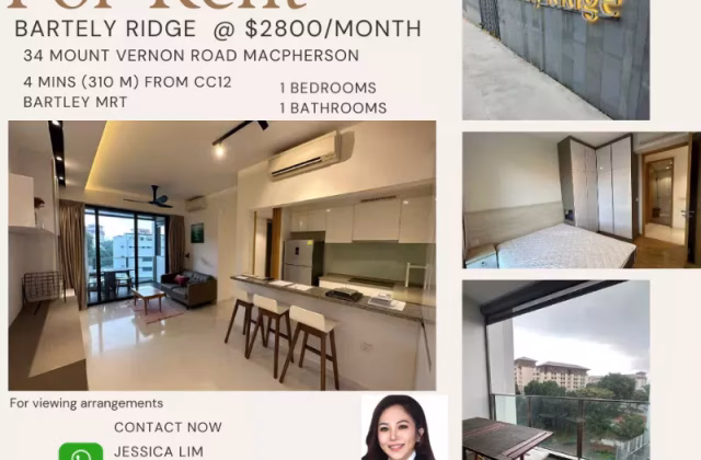 House Rent • Marine Parade •  Bartley Ridge • S$2800 • Condo • 721ft² / 66m²