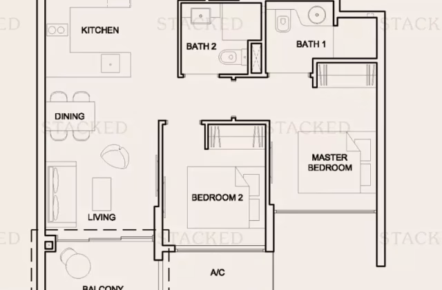 House Rent • Bishan •  High Park Residences • S$3400 • Apartment • 667ft² / 61m²