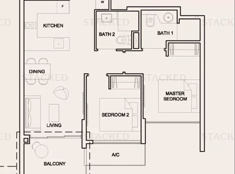 House Rent • Bishan •  High Park Residences • S$3400 • Apartment • 667ft² / 61m² Photo