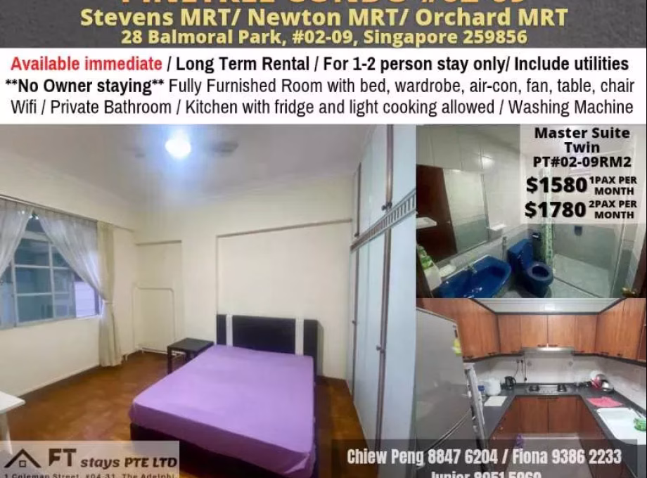 Room Rent • Woodlands •  Pinetree Condominium • S$1580 • Condo • Master Room Photo