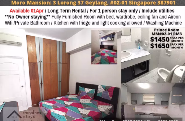Room Rent • Outram •  Moro Mansion • S$1450 • Apartment • Master Room