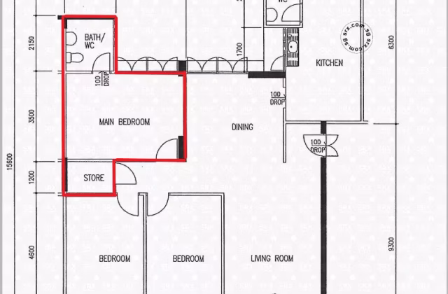 Room Rent • Sembawang • 173 Woodlands Street 13 • S$550 • 4-Room (3 BR) • Master Room