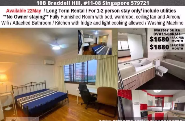 Room Rent • Marine Parade •  Braddell View • S$1680 • Condo • Master Room