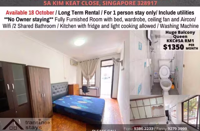 Room Rent • Newton •  Kim Keat Close • S$1350 • Condo • Common Room
