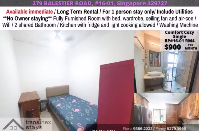 Room Rent • Newton •  Balestier Point • S$900 • Condo • Common Room