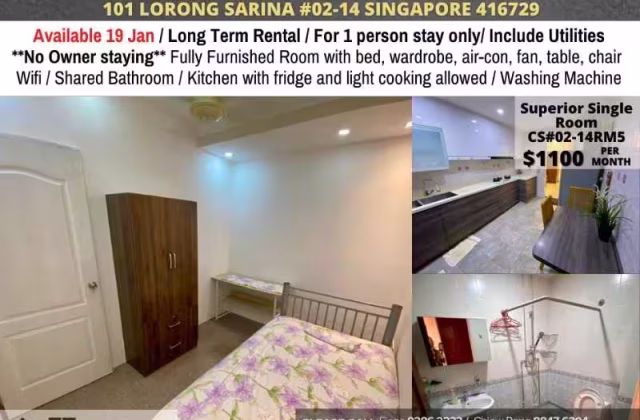 Room Rent • Bukit Timah •  Casa Sarina • S$1100 • Apartment • Common Room