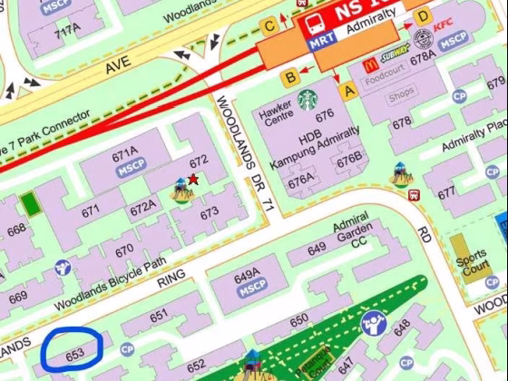 Room Rent • Woodlands • 653 Woodlands Ring Road • S$500 • 3-Room (2 BR) • Common Room Photo