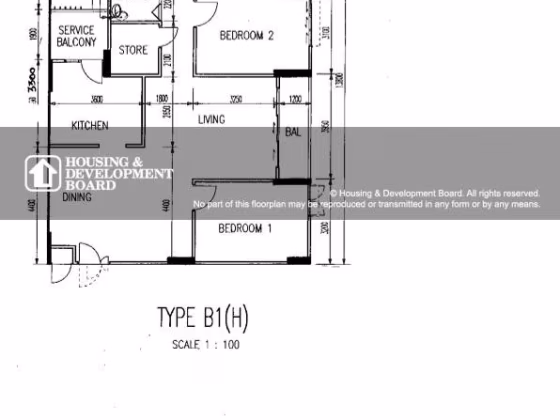 House Sale • Woodlands • 536 Woodlands Drive 14 • S$729000 • 3-Room (2 BR) • 1346ft² / 125m² Photo